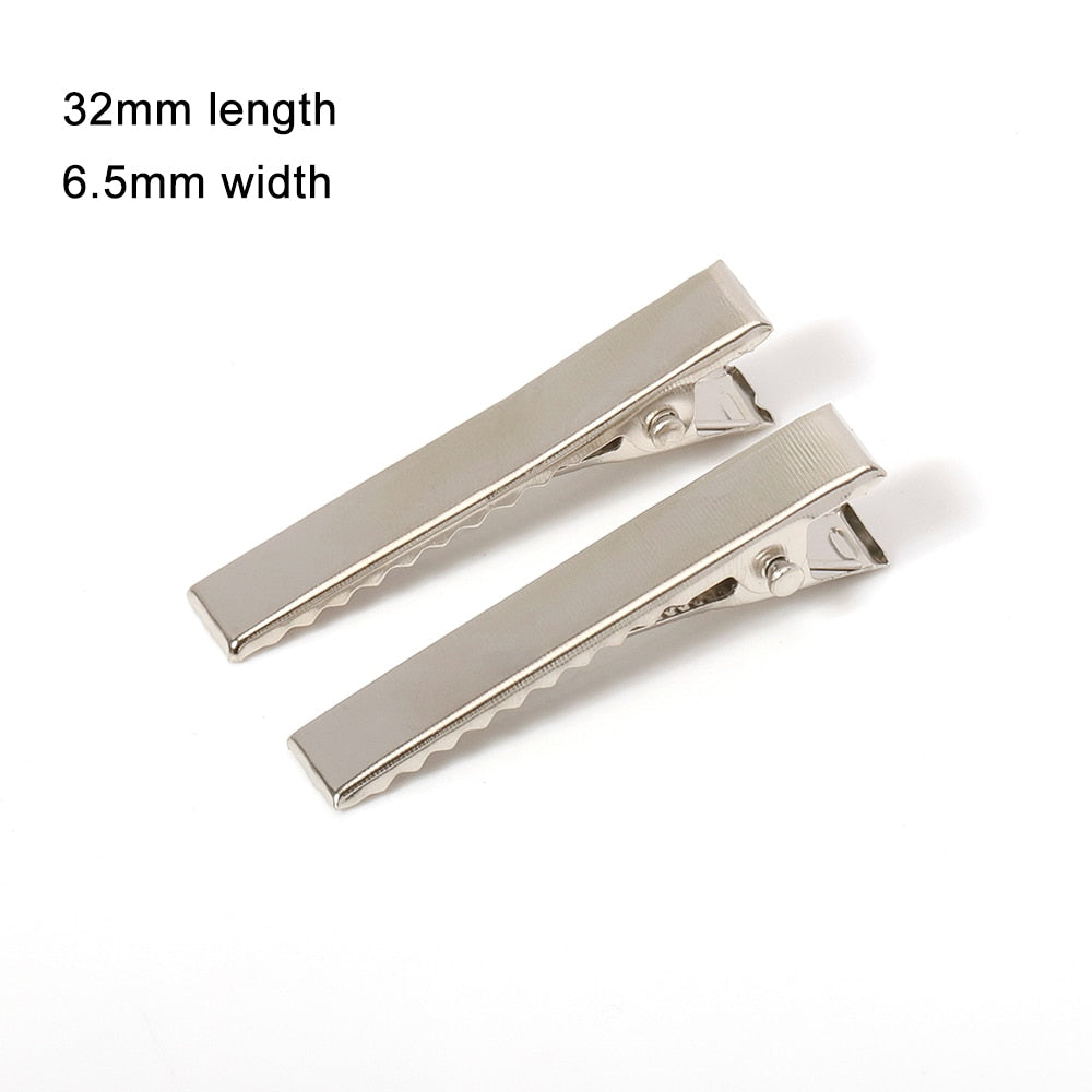 50/20pcs Metal Hair Alligator Clips 30mm/40mm/45mm/55mm/65mm/75mm/100mm Findings For DIY Jewelry Hair Style Tools Accessories