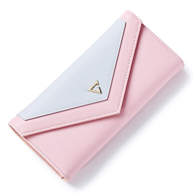 WEICHEN HOT Geometric Envelope Wallet Women Brand Designer Female Wallet Card Holder Phone Coin Pocket Ladies Purse High Quality