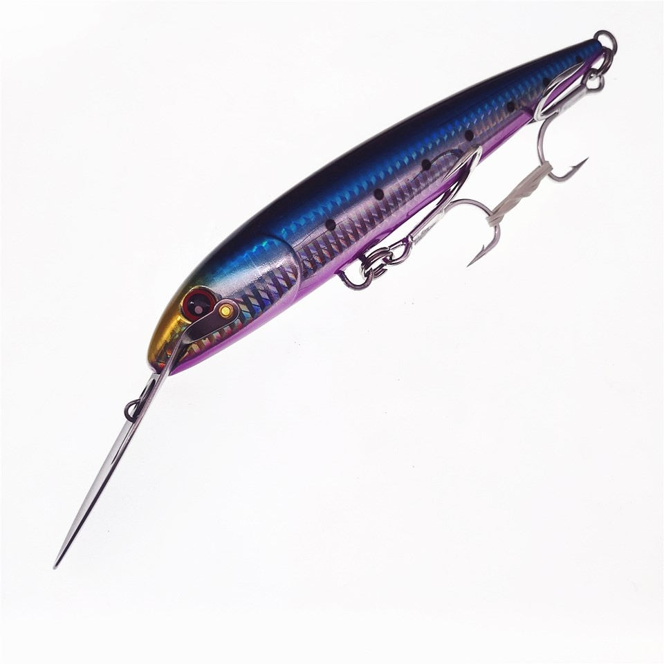NOEBY 1PCS Big Minnow Fishing Lure 76g/22.5cm 4colors depth 6-8m Metal tongue Floating Lure Hard Bait