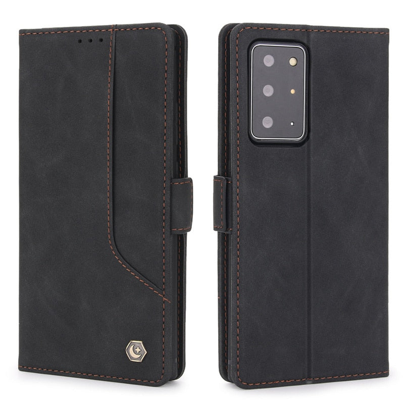 Luxury Leather Case For Samsung Galaxy Note 20 Ultra 10 9 Plus Note20ultra Magnetic Flip Wallet Card Slots Phone Bag Cover Coque