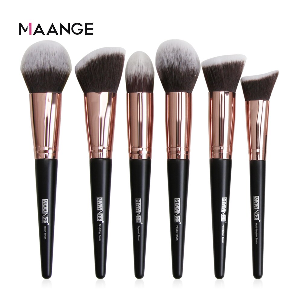 MAANGE Pro 12/18/20 PCS Makeup Brushes Set with Bag +1Pcs Sponge Beauty Powder Foundation Eyeshadow Make Up Brush Synthetic Wool