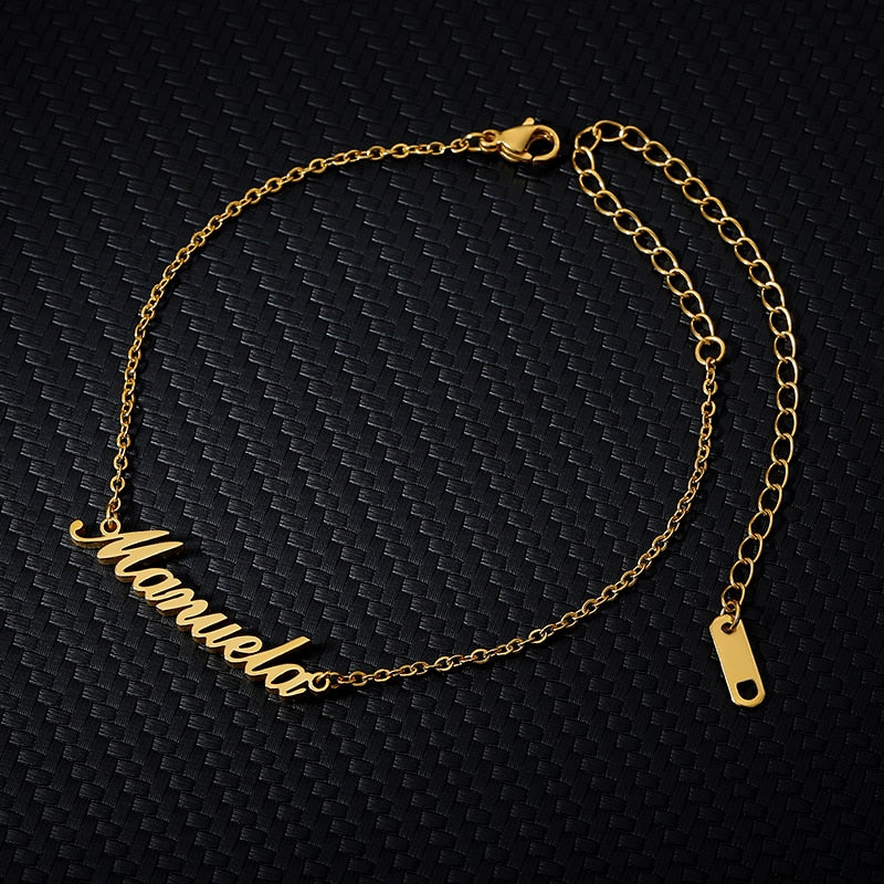 Custom Name Anklet Foot Chain Stainless Steel Personalize Anklets for Women Bohemian Beach Jewelry Fashion Bridesmaid Gift