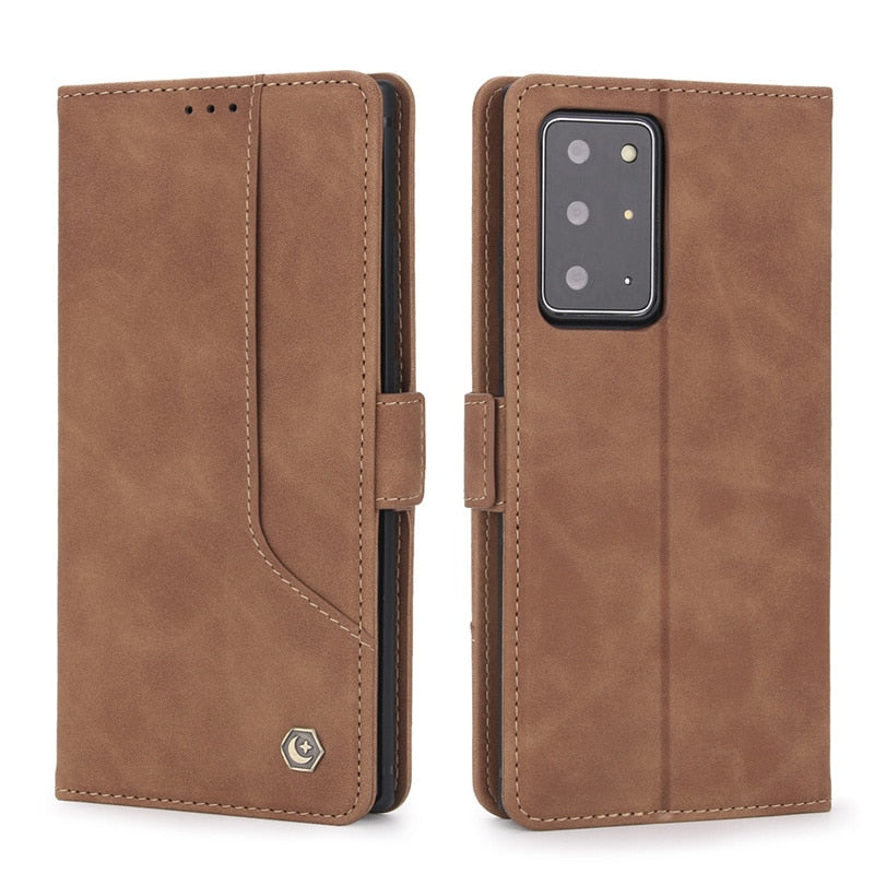 Luxury Leather Case For Samsung Galaxy Note 20 Ultra 10 9 Plus Note20ultra Magnetic Flip Wallet Card Slots Phone Bag Cover Coque