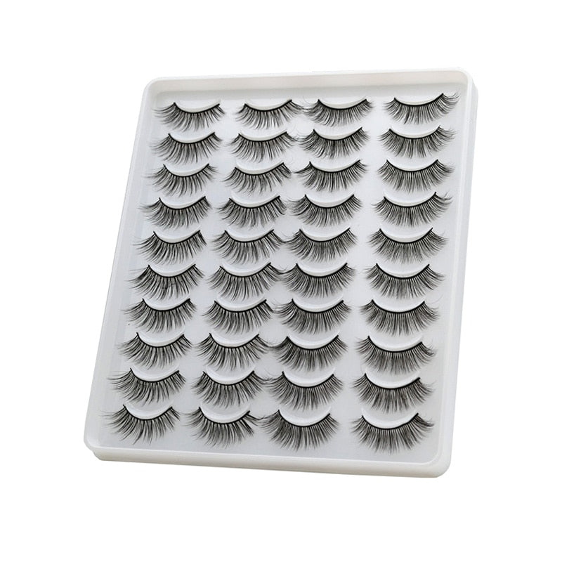 10/20 Pairs of 3D False Eyelashes Naturally Soft and Fluffy Eyelashes Artificial Mink Eyelashes Make up Eyelash Eyelash Brush