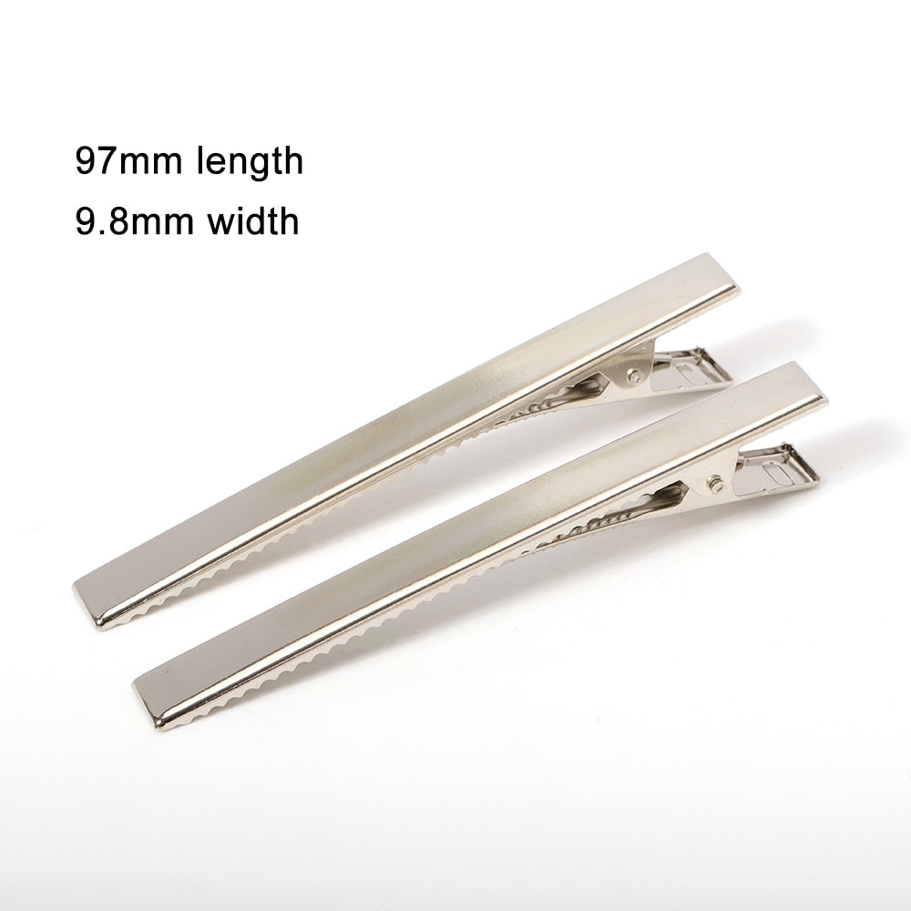 50/20pcs Metal Hair Alligator Clips 30mm/40mm/45mm/55mm/65mm/75mm/100mm Findings For DIY Jewelry Hair Style Tools Accessories