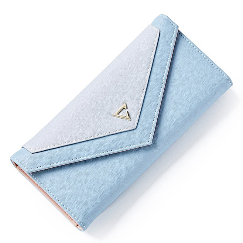 WEICHEN HOT Geometric Envelope Wallet Women Brand Designer Female Wallet Card Holder Phone Coin Pocket Ladies Purse High Quality