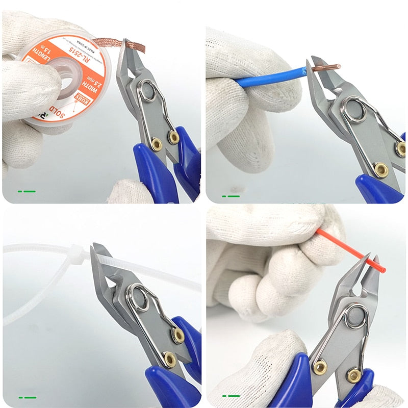Blue Wire Nipper Hand Tool Practical Mini Electronic Pliers Diagonal Side Cutting Pliers Cable Wire Cutter Repair Pry Open Tool