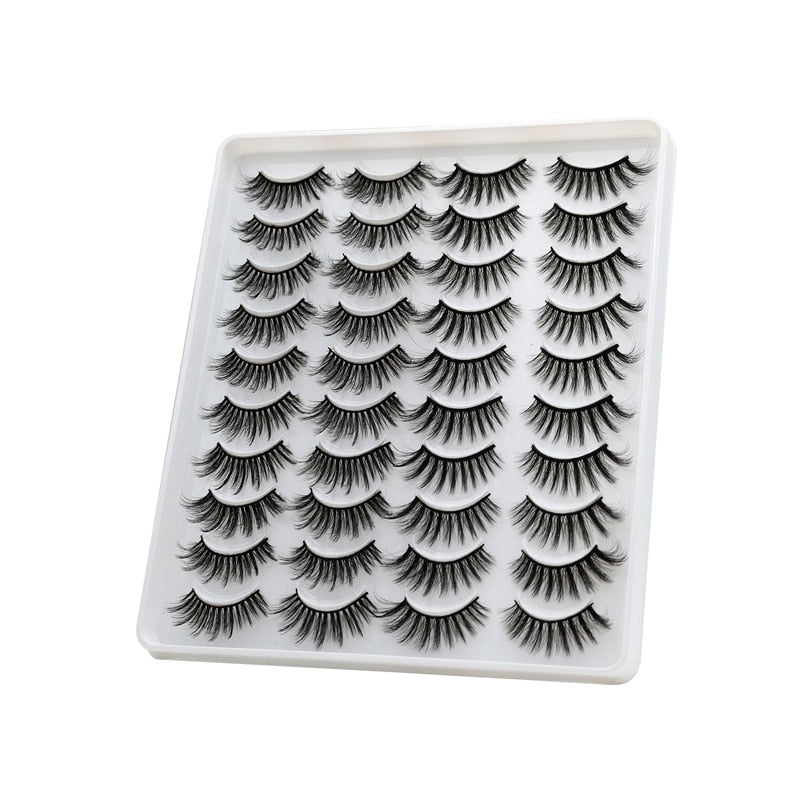 10/20 Pairs of 3D False Eyelashes Naturally Soft and Fluffy Eyelashes Artificial Mink Eyelashes Make up Eyelash Eyelash Brush