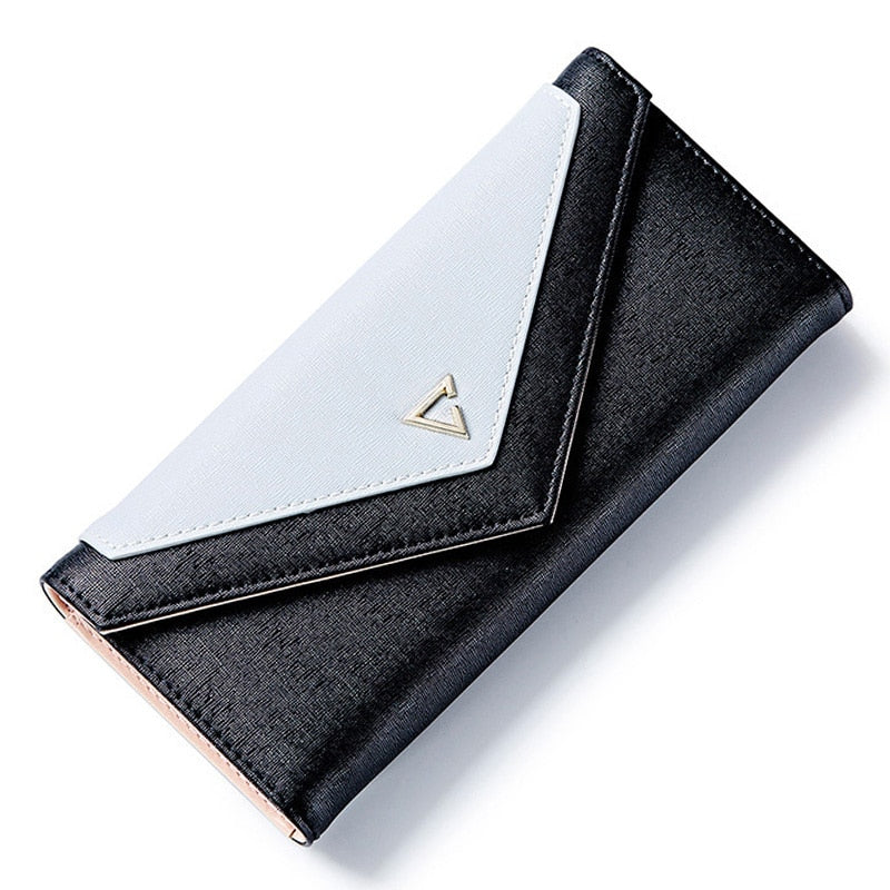 WEICHEN HOT Geometric Envelope Wallet Women Brand Designer Female Wallet Card Holder Phone Coin Pocket Ladies Purse High Quality