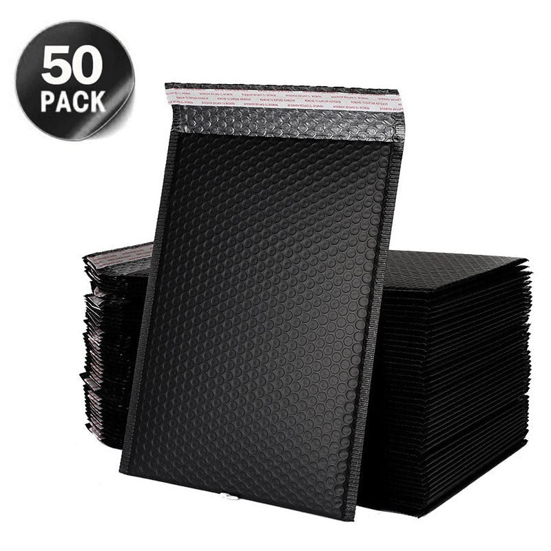50pcs Mailer Poly Bubble Padded Mailing Envelopes for Mailer Gift Packaging Self Seal Bag Bubble Padding Black White And Pink