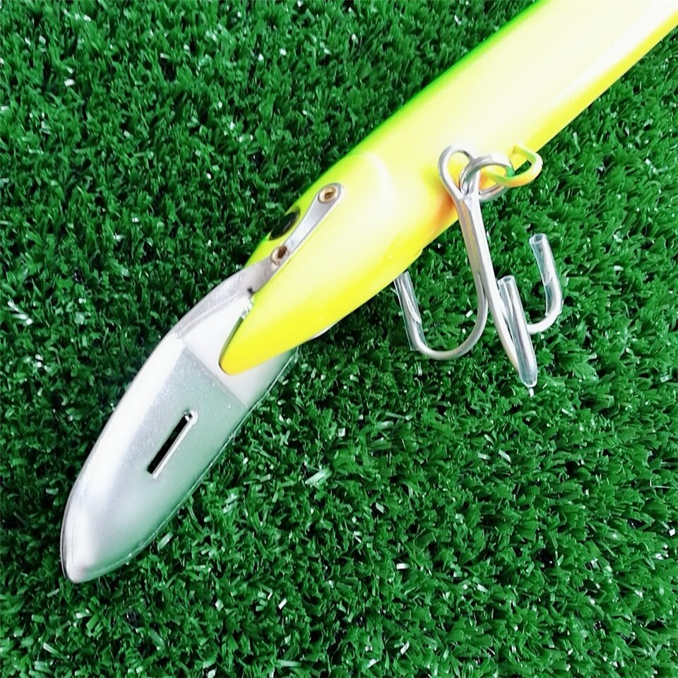 NOEBY 1PCS Big Minnow Fishing Lure 76g/22.5cm 4colors depth 6-8m Metal tongue Floating Lure Hard Bait