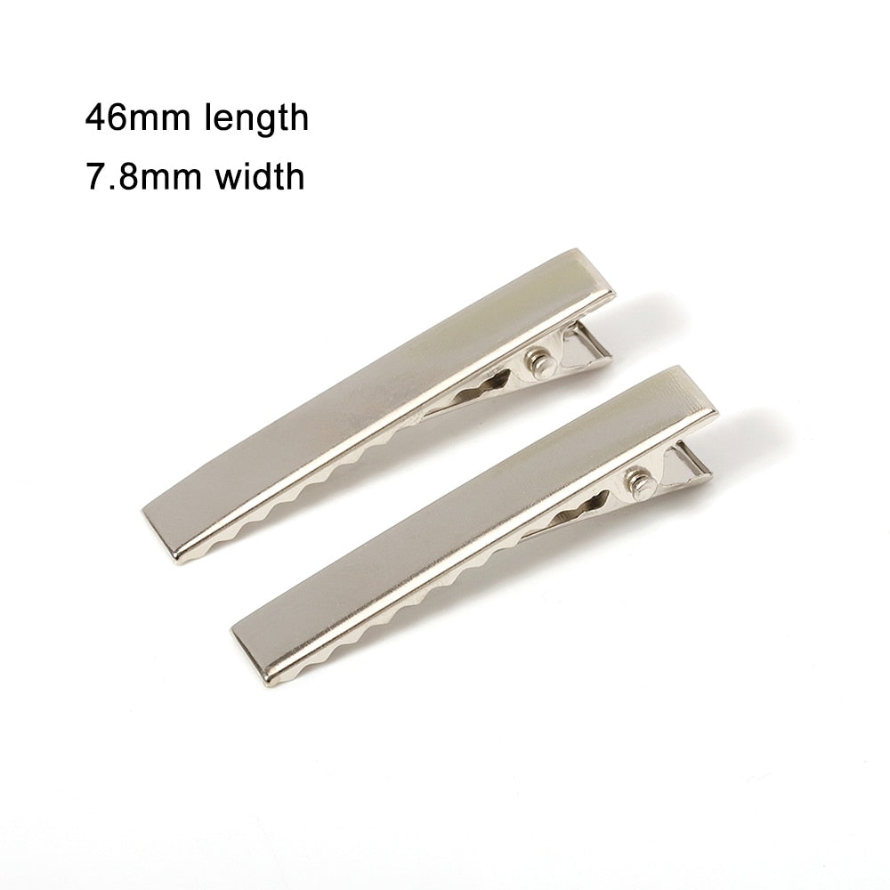 50/20pcs Metal Hair Alligator Clips 30mm/40mm/45mm/55mm/65mm/75mm/100mm Findings For DIY Jewelry Hair Style Tools Accessories