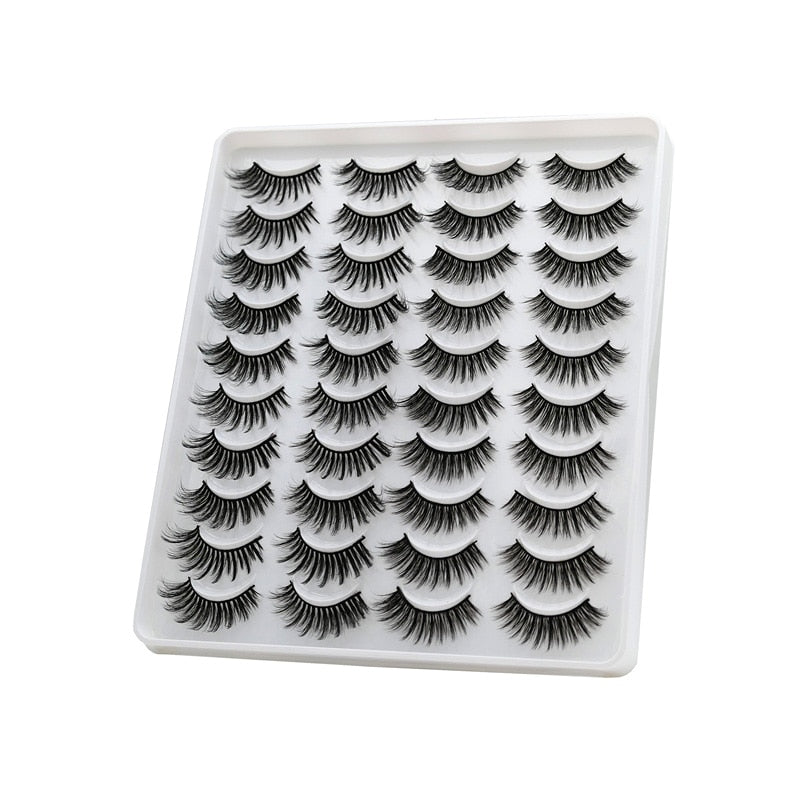10/20 Pairs of 3D False Eyelashes Naturally Soft and Fluffy Eyelashes Artificial Mink Eyelashes Make up Eyelash Eyelash Brush