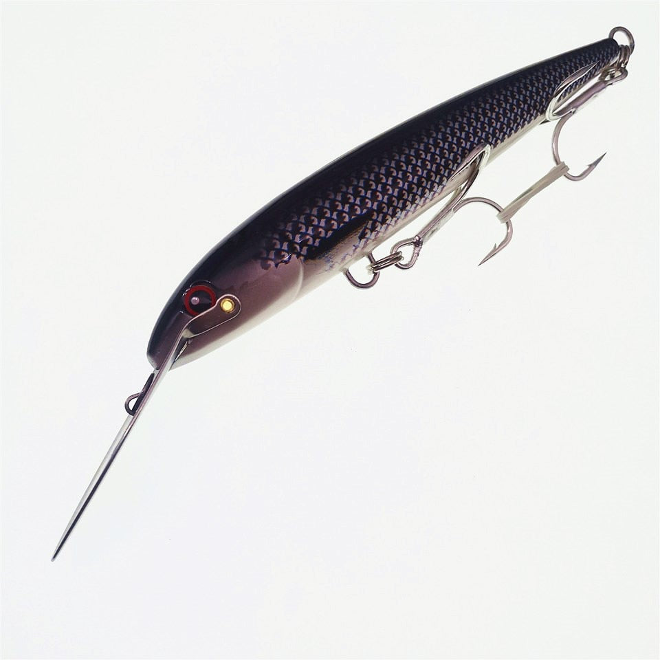 NOEBY 1PCS Big Minnow Fishing Lure 76g/22.5cm 4colors depth 6-8m Metal tongue Floating Lure Hard Bait
