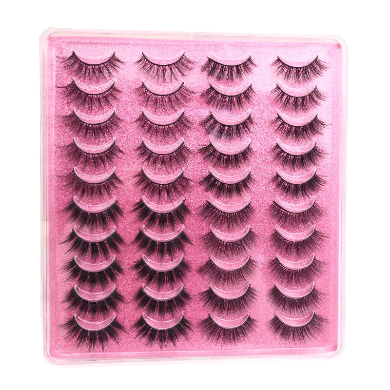10/20 Pairs of 3D False Eyelashes Naturally Soft and Fluffy Eyelashes Artificial Mink Eyelashes Make up Eyelash Eyelash Brush