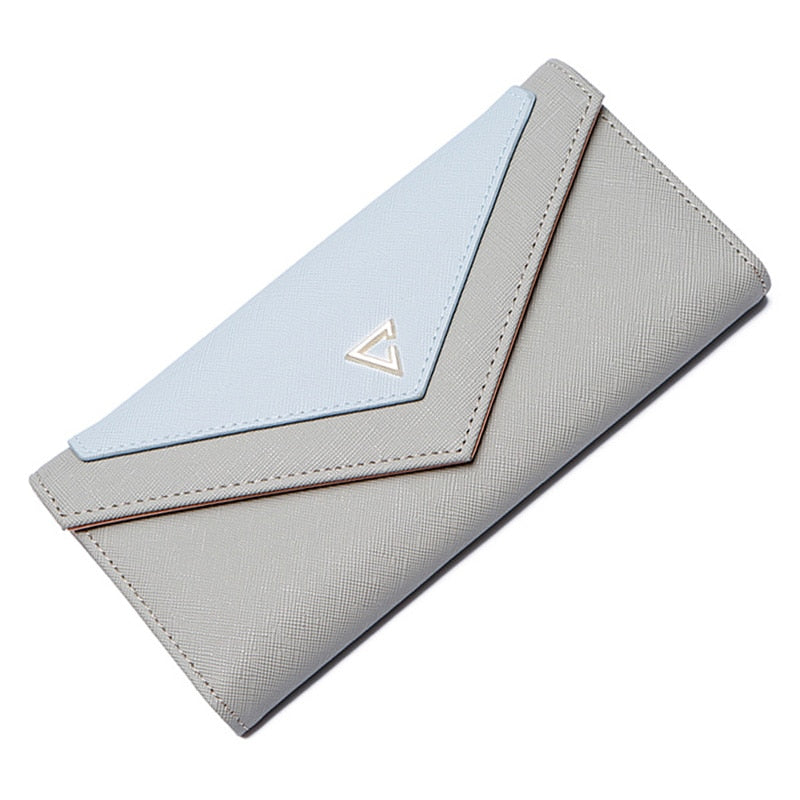 WEICHEN HOT Geometric Envelope Wallet Women Brand Designer Female Wallet Card Holder Phone Coin Pocket Ladies Purse High Quality
