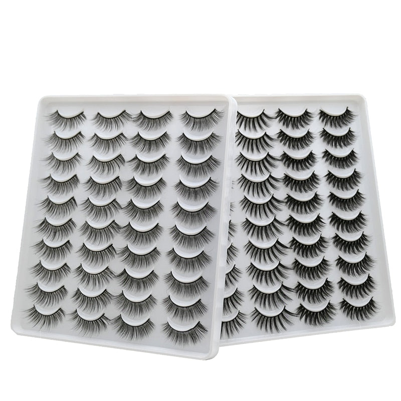10/20 Pairs of 3D False Eyelashes Naturally Soft and Fluffy Eyelashes Artificial Mink Eyelashes Make up Eyelash Eyelash Brush