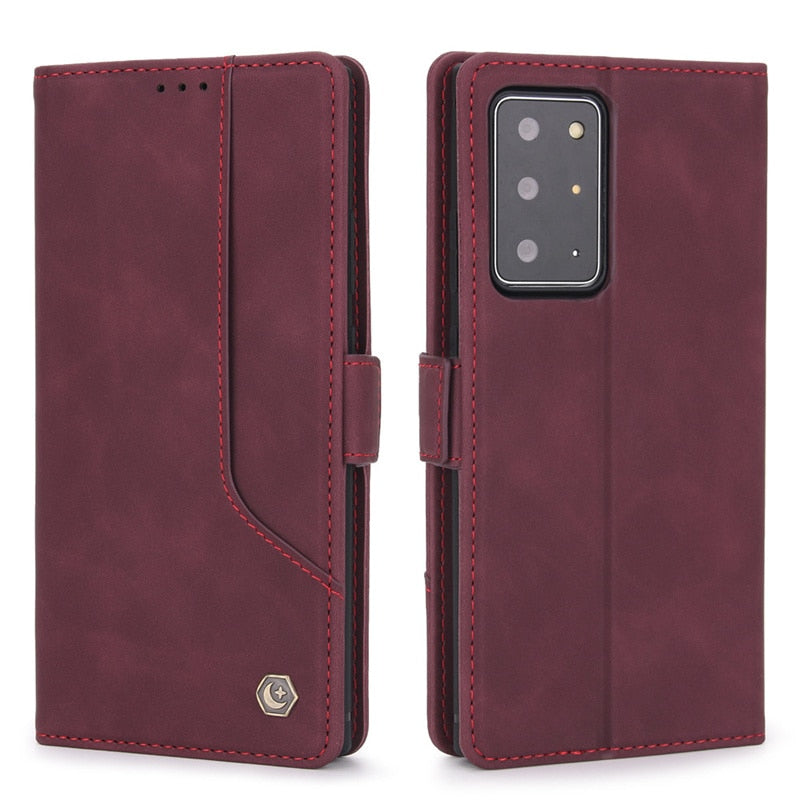 Luxury Leather Case For Samsung Galaxy Note 20 Ultra 10 9 Plus Note20ultra Magnetic Flip Wallet Card Slots Phone Bag Cover Coque