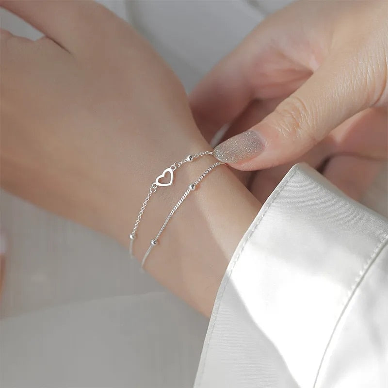 Adjustable Silver Color Dreamcatcher Tassel Feather Round Bead Charm Bracelet &Bangle For Women Elegant Jewelry sl209