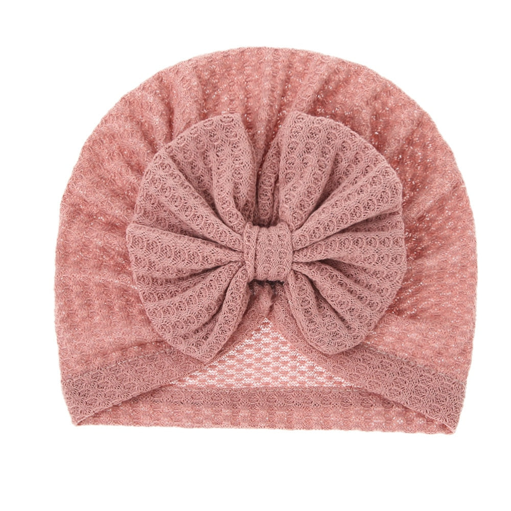 Knot Bow Baby Headbands Toddler Headwraps Baby Girl Flower Turban Hats Elastic Beanies Bonnet Girls Caps Baby Hair Accessories