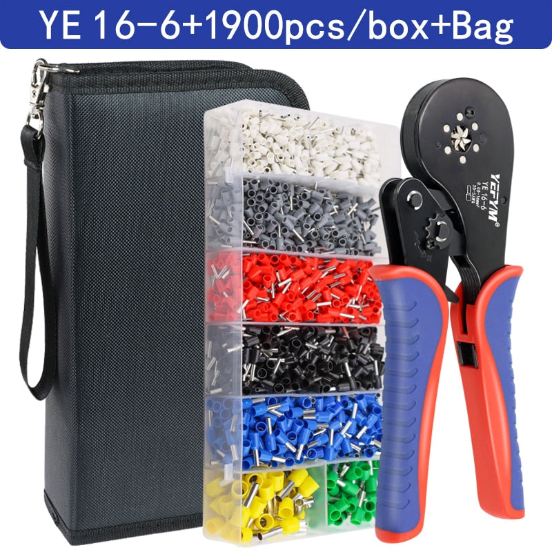 Crimping Pliers Ferrule Sleeves Tubular Terminal Tools HSC8 6-4A/6-6A/16-6(max 0.08-16mm²)Wire Crimper Household Electrical Sets