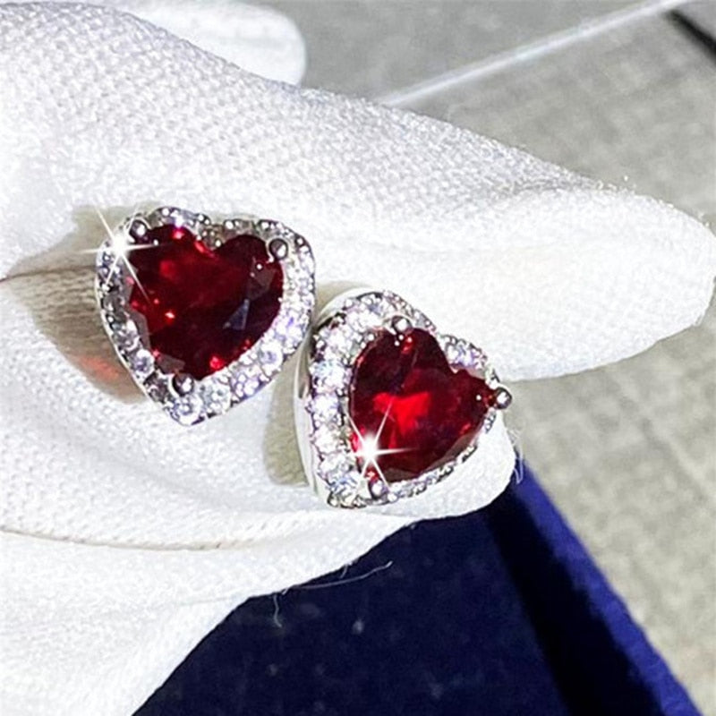 CC Heart Rings for Women Silver Color Wedding Engagement Bridal Jewelry Cubic Zirconia Stone Elegant Ring Accessories CC829