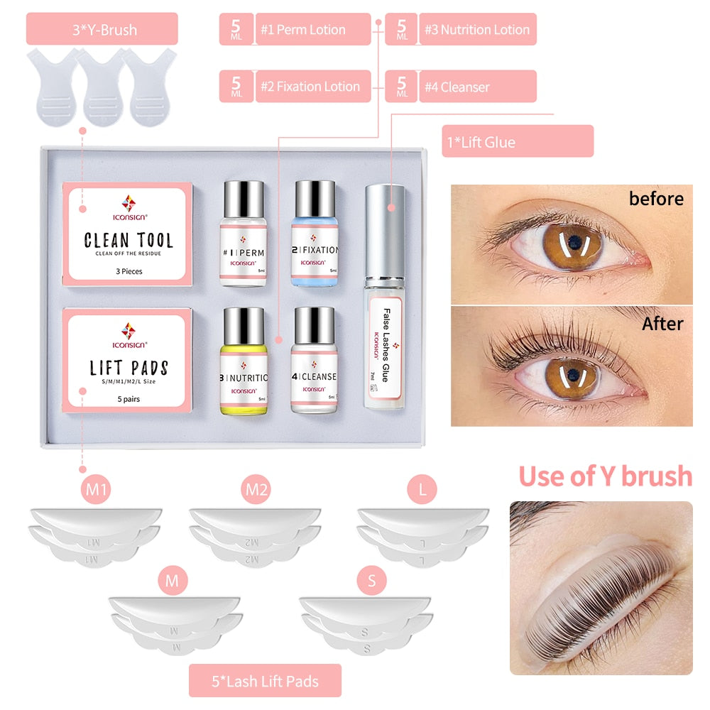 Dropshipping Lash Lift Kit ICONSIGN Eyelash Perming Kit Eyelash Perm Eyelash Enhancer Serum Eye Lash Make Up Tools Free Shipping