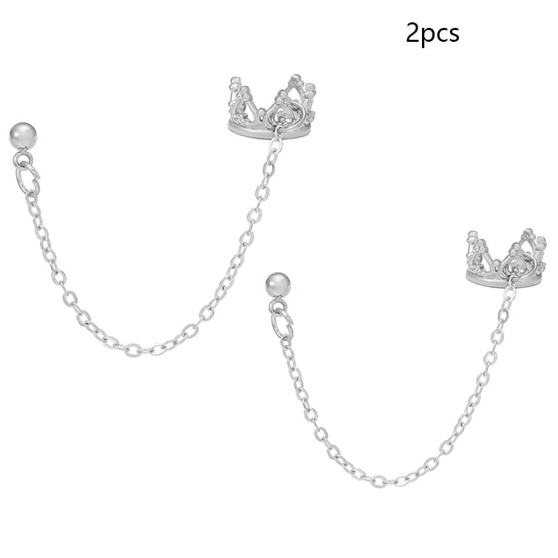 Silver Color Leaves Clip Earrings for Women Men Creative Simple C Ear Cuff Non-Piercing Ear Ear Clip Set Trend Jewelry Gift