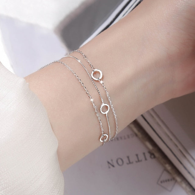 Adjustable Silver Color Dreamcatcher Tassel Feather Round Bead Charm Bracelet &Bangle For Women Elegant Jewelry sl209