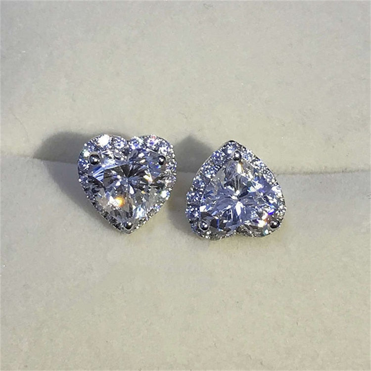 CC Heart Rings for Women Silver Color Wedding Engagement Bridal Jewelry Cubic Zirconia Stone Elegant Ring Accessories CC829