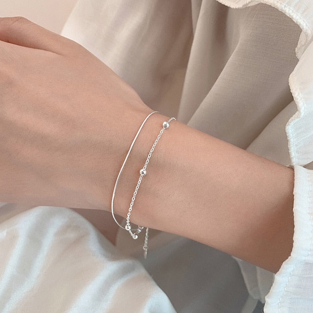 Adjustable Silver Color Dreamcatcher Tassel Feather Round Bead Charm Bracelet &Bangle For Women Elegant Jewelry sl209