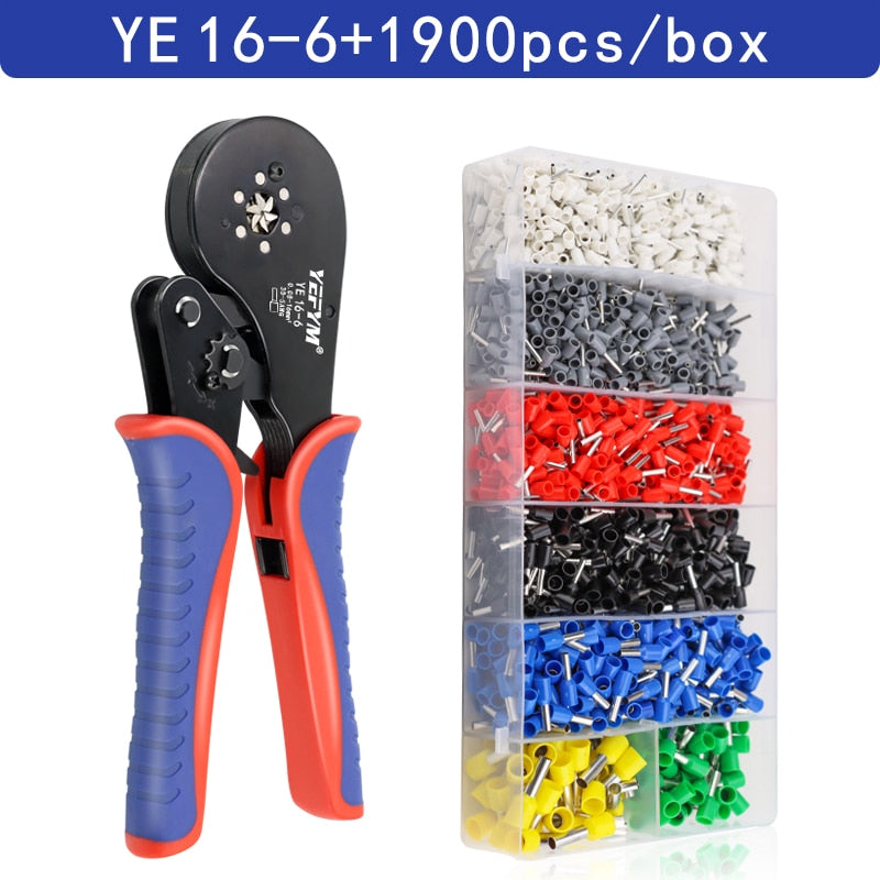 Crimping Pliers Ferrule Sleeves Tubular Terminal Tools HSC8 6-4A/6-6A/16-6(max 0.08-16mm²)Wire Crimper Household Electrical Sets