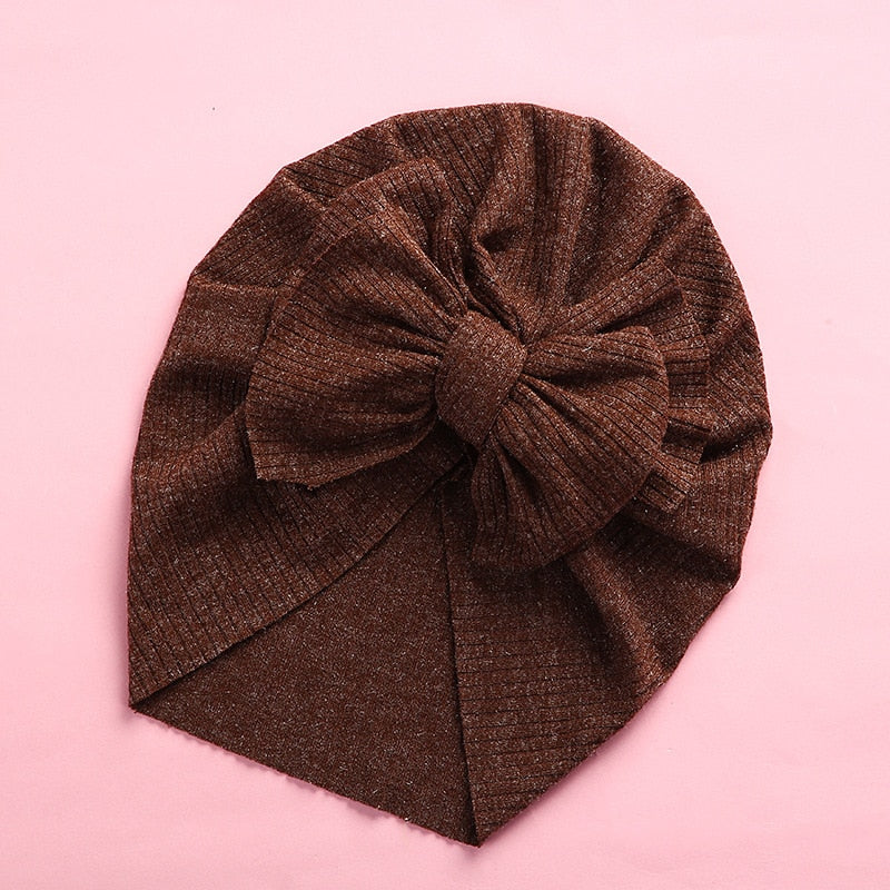 Knot Bow Baby Headbands Toddler Headwraps Baby Girl Flower Turban Hats Elastic Beanies Bonnet Girls Caps Baby Hair Accessories