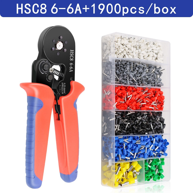 Crimping Pliers Ferrule Sleeves Tubular Terminal Tools HSC8 6-4A/6-6A/16-6(max 0.08-16mm²)Wire Crimper Household Electrical Sets