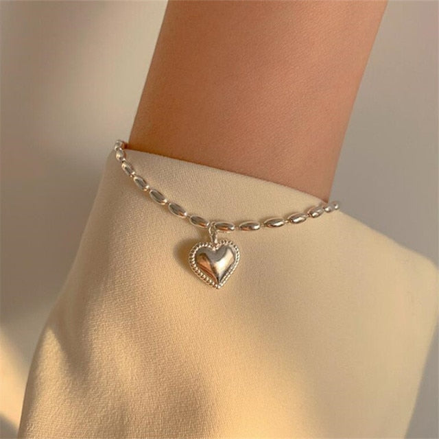 Adjustable Silver Color Dreamcatcher Tassel Feather Round Bead Charm Bracelet &Bangle For Women Elegant Jewelry sl209