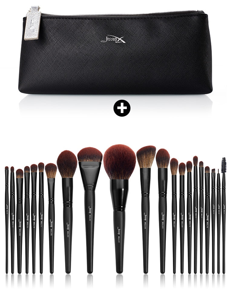 Jessup Makeup Brushes set,3-21pcs Premium Synthetic Big Powder Foundation Concealer Eyeshadow Eyeliner Spoolie Wooden T271
