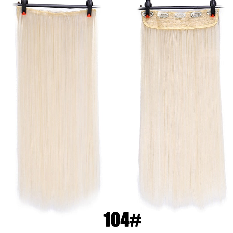 DIFEI Synthetic 24 Inch 5 Clip Long curly Women Clip in Hair Extensions Black Brown High Tempreture Hair Piece