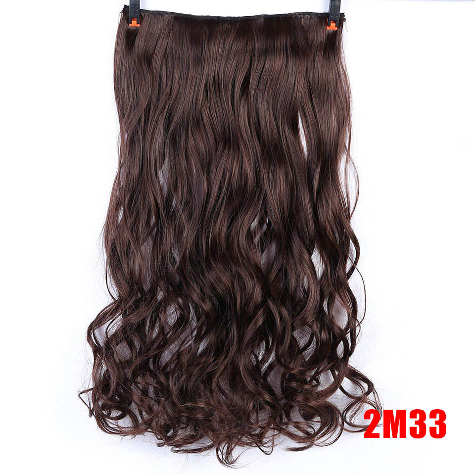 DIFEI Synthetic 24 Inch 5 Clip Long curly Women Clip in Hair Extensions Black Brown High Tempreture Hair Piece