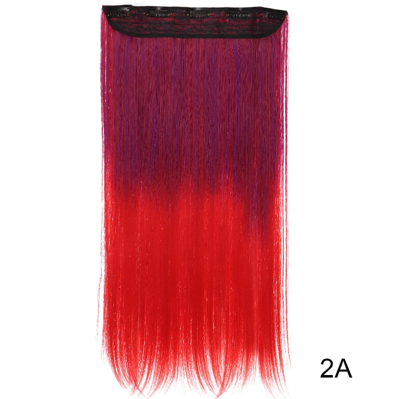 DIFEI Synthetic 24 Inch 5 Clip Long curly Women Clip in Hair Extensions Black Brown High Tempreture Hair Piece