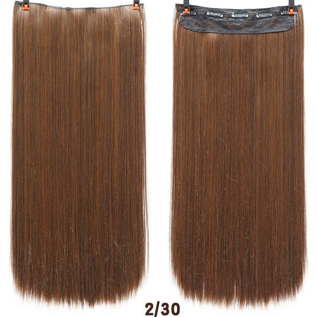 DIFEI Synthetic 24 Inch 5 Clip Long curly Women Clip in Hair Extensions Black Brown High Tempreture Hair Piece