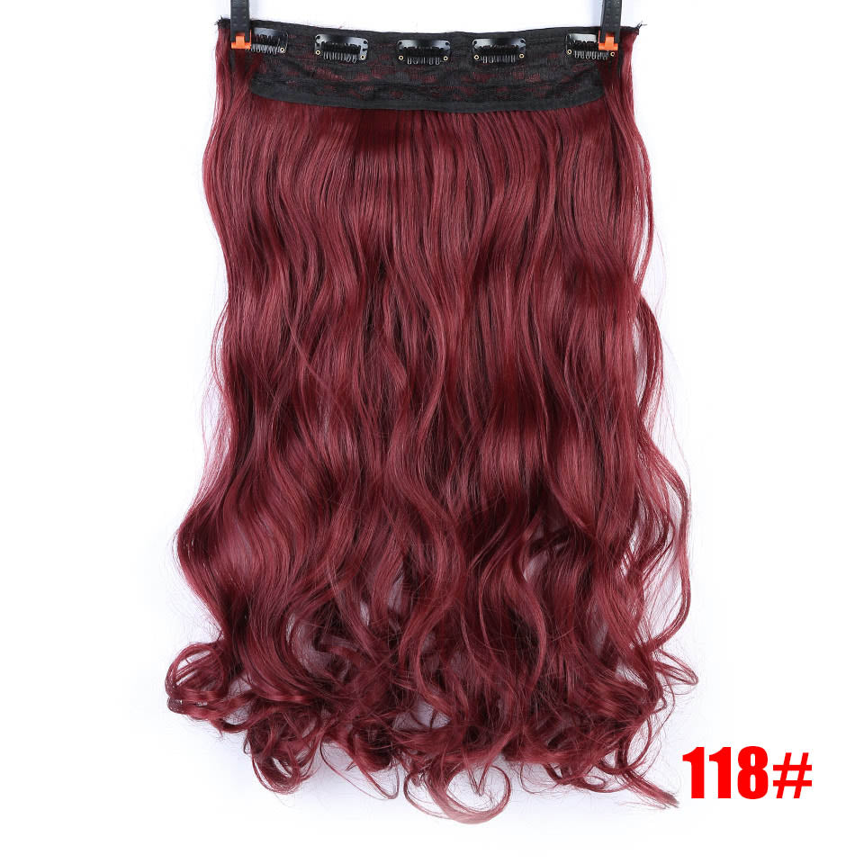 DIFEI Synthetic 24 Inch 5 Clip Long curly Women Clip in Hair Extensions Black Brown High Tempreture Hair Piece