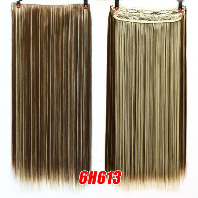 DIFEI Synthetic 24 Inch 5 Clip Long curly Women Clip in Hair Extensions Black Brown High Tempreture Hair Piece