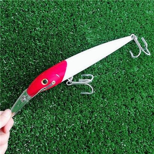 NOEBY 1PCS Big Minnow Fishing Lure 76g/22.5cm 4colors depth 6-8m Metal tongue Floating Lure Hard Bait