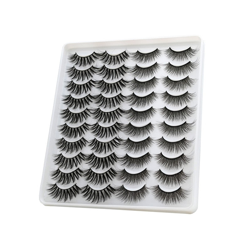 10/20 Pairs of 3D False Eyelashes Naturally Soft and Fluffy Eyelashes Artificial Mink Eyelashes Make up Eyelash  Eyelash Brush