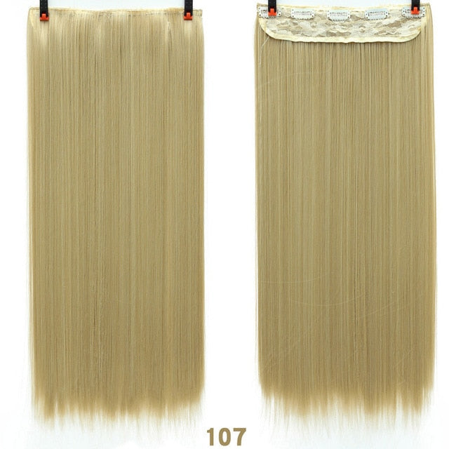 DIFEI Synthetic 24 Inch 5 Clip Long curly Women Clip in Hair Extensions Black Brown High Tempreture Hair Piece
