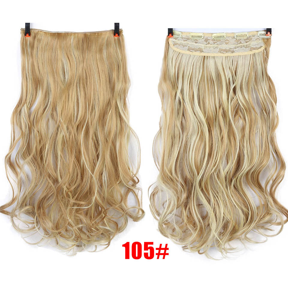 DIFEI Synthetic 24 Inch 5 Clip Long curly Women Clip in Hair Extensions Black Brown High Tempreture Hair Piece