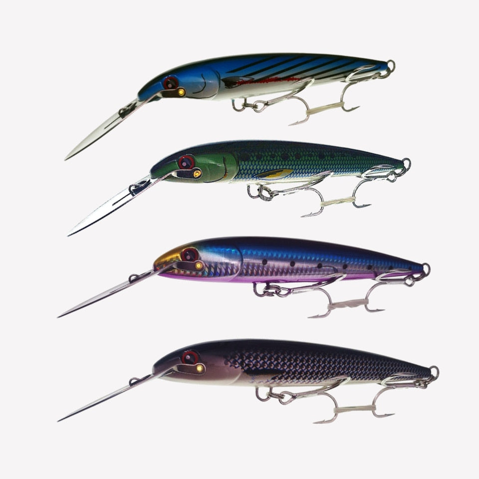 NOEBY 1PCS Big Minnow Fishing Lure 76g/22.5cm 4colors depth 6-8m Metal tongue Floating Lure Hard Bait
