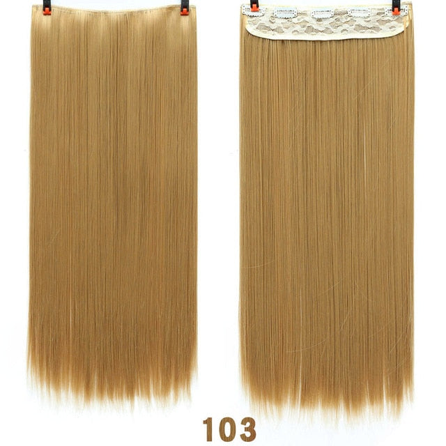DIFEI Synthetic 24 Inch 5 Clip Long curly Women Clip in Hair Extensions Black Brown High Tempreture Hair Piece
