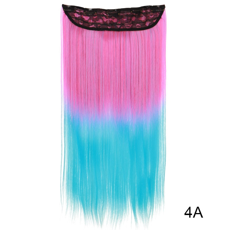 DIFEI Synthetic 24 Inch 5 Clip Long curly Women Clip in Hair Extensions Black Brown High Tempreture Hair Piece