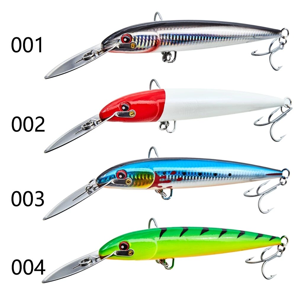 NOEBY 1PCS Big Minnow Fishing Lure 76g/22.5cm 4colors depth 6-8m Metal tongue Floating Lure Hard Bait